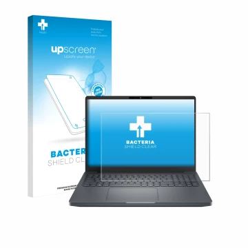 Face avant d’un emballage produit avec le logo de la marque upscreen. À côté, l’appareil Dell Pro Max 16 Plus est représenté a