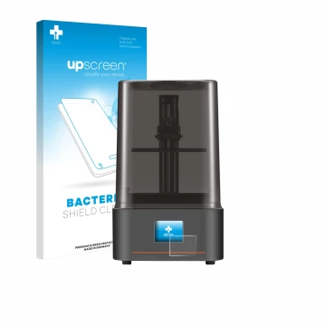 Face avant d’un emballage produit avec le logo de la marque upscreen. À côté, l’appareil Anycubic Photon Mono 4 est représenté