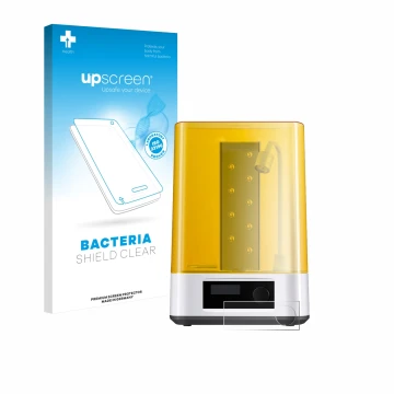 Face avant d’un emballage produit avec le logo de la marque upscreen. À côté, l’appareil Anycubic Wash & Cure 3 est représenté
