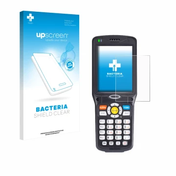 Face avant d’un emballage produit avec le logo de la marque upscreen. À côté, l’appareil Unitech HT510A est représenté avec la