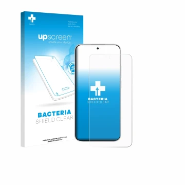 Face avant d’un emballage produit avec le logo de la marque upscreen. À côté, l’appareil Xiaomi Redmi Note 15 Pro 4G est repré