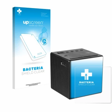 Face avant d’un emballage produit avec le logo de la marque upscreen. À côté, l’appareil Sony ICF-C1 est représenté avec la pr