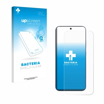 Face avant d’un emballage produit avec le logo de la marque upscreen. À côté, l’appareil Oppo Reno 15c est représenté avec la 