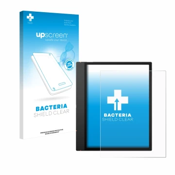 Face avant d’un emballage produit avec le logo de la marque upscreen. À côté, l’appareil Boox Note Air 5 C est représenté avec