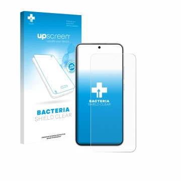 Face avant d’un emballage produit avec le logo de la marque upscreen. À côté, l’appareil Oppo A6 Pro est représenté avec la pr