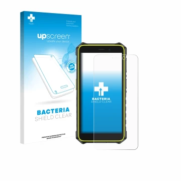Face avant d’un emballage produit avec le logo de la marque upscreen. À côté, l’appareil Ulefone RugKing 2 Pro est représenté 