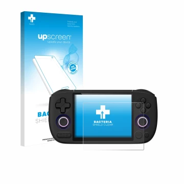 Face avant d’un emballage produit avec le logo de la marque upscreen. À côté, l’appareil Ayaneo Pocket Air Mini est représenté