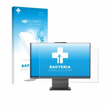 Face avant d’un emballage produit avec le logo de la marque upscreen. À côté, l’appareil Lenovo ThinkCentre Neo 55a Gen 6 24