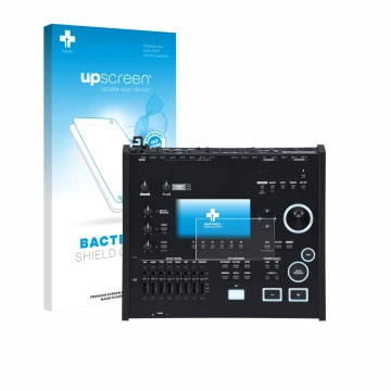 Face avant d’un emballage produit avec le logo de la marque upscreen. À côté, l’appareil Roland V71 est représenté avec la pro