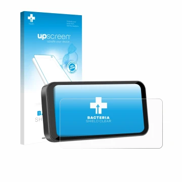 Face avant d’un emballage produit avec le logo de la marque upscreen. À côté, l’appareil Carpuride W603B 6.3