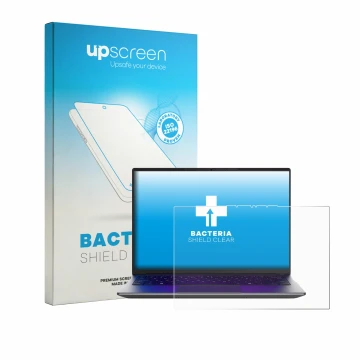 Face avant d’un emballage produit avec le logo de la marque upscreen. À côté, l’appareil MEDION Avantum 14 E1e est représenté 