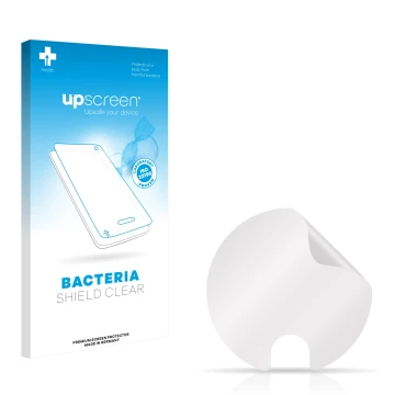 Face avant d’un emballage produit avec le logo de la marque upscreen. À côté se trouve la protection d’écran correspondante.