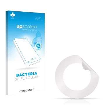 Face avant d’un emballage produit avec le logo de la marque upscreen. À côté se trouve la protection d’écran correspondante.