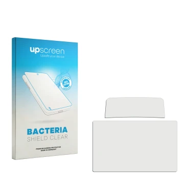 Face avant d’un emballage produit avec le logo de la marque upscreen. À côté se trouve la protection d’écran correspondante.