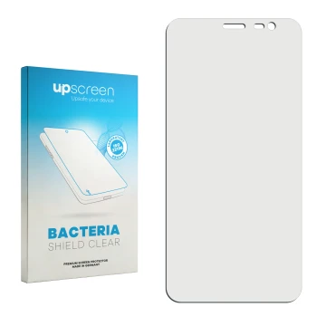 Face avant d’un emballage produit avec le logo de la marque upscreen. À côté se trouve la protection d’écran correspondante.