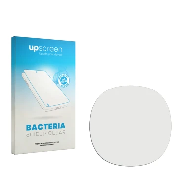Face avant d’un emballage produit avec le logo de la marque upscreen. À côté se trouve la protection d’écran correspondante.