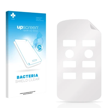 Face avant d’un emballage produit avec le logo de la marque upscreen. À côté se trouve la protection d’écran correspondante.