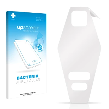 Face avant d’un emballage produit avec le logo de la marque upscreen. À côté se trouve la protection d’écran correspondante.