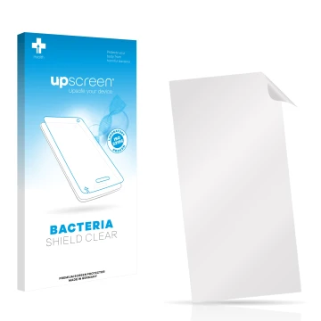 Face avant d’un emballage produit avec le logo de la marque upscreen. À côté se trouve la protection d’écran correspondante.