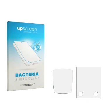 Face avant d’un emballage produit avec le logo de la marque upscreen. À côté se trouve la protection d’écran correspondante.