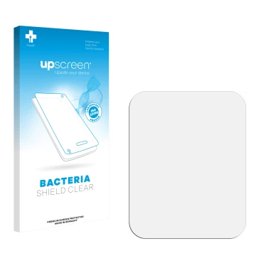 Face avant d’un emballage produit avec le logo de la marque upscreen. À côté se trouve la protection d’écran correspondante.