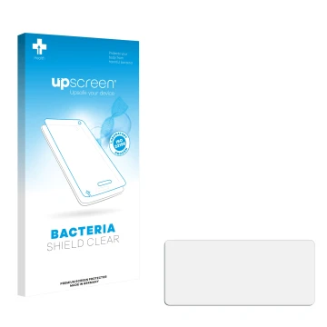 Face avant d’un emballage produit avec le logo de la marque upscreen. À côté se trouve la protection d’écran correspondante.