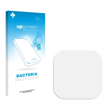 Face avant d’un emballage produit avec le logo de la marque upscreen. À côté se trouve la protection d’écran correspondante.