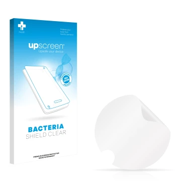 Face avant d’un emballage produit avec le logo de la marque upscreen. À côté se trouve la protection d’écran correspondante.