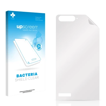 Face avant d’un emballage produit avec le logo de la marque upscreen. À côté se trouve la protection d’écran correspondante.