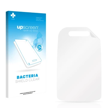 Face avant d’un emballage produit avec le logo de la marque upscreen. À côté se trouve la protection d’écran correspondante.