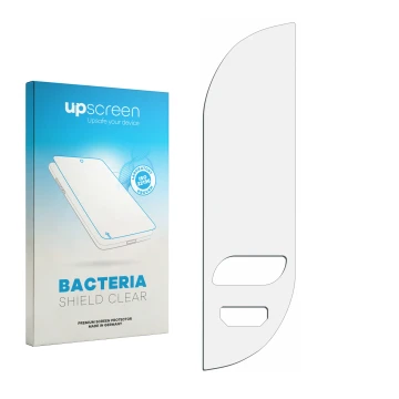 Face avant d’un emballage produit avec le logo de la marque upscreen. À côté se trouve la protection d’écran correspondante.