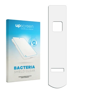 Face avant d’un emballage produit avec le logo de la marque upscreen. À côté se trouve la protection d’écran correspondante.