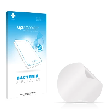 Face avant d’un emballage produit avec le logo de la marque upscreen. À côté se trouve la protection d’écran correspondante.