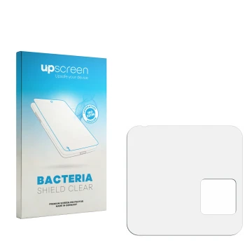 Face avant d’un emballage produit avec le logo de la marque upscreen. À côté se trouve la protection d’écran correspondante.