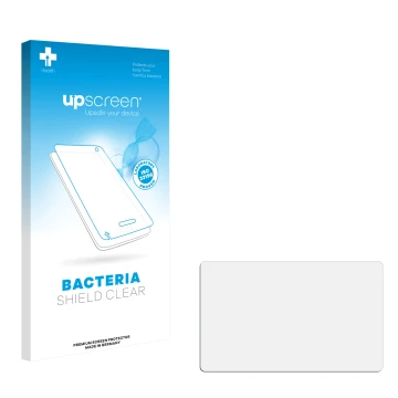 Face avant d’un emballage produit avec le logo de la marque upscreen. À côté se trouve la protection d’écran correspondante.
