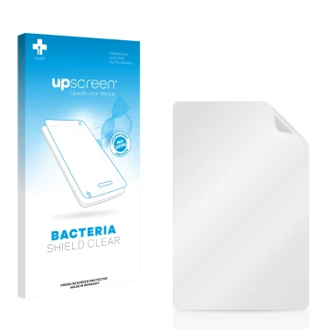 Face avant d’un emballage produit avec le logo de la marque upscreen. À côté se trouve la protection d’écran correspondante.