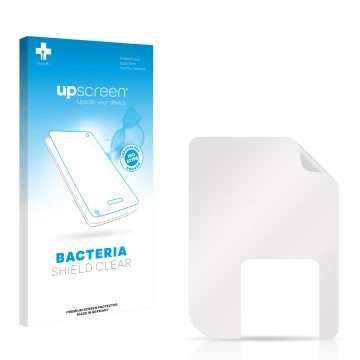 Face avant d’un emballage produit avec le logo de la marque upscreen. À côté se trouve la protection d’écran correspondante.