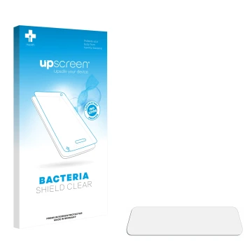 Face avant d’un emballage produit avec le logo de la marque upscreen. À côté se trouve la protection d’écran correspondante.