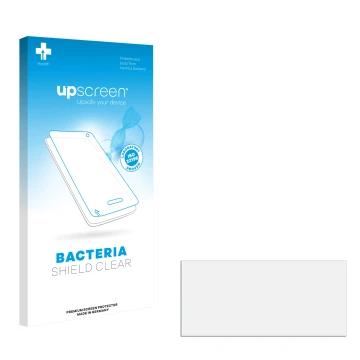 Face avant d’un emballage produit avec le logo de la marque upscreen. À côté se trouve la protection d’écran correspondante.