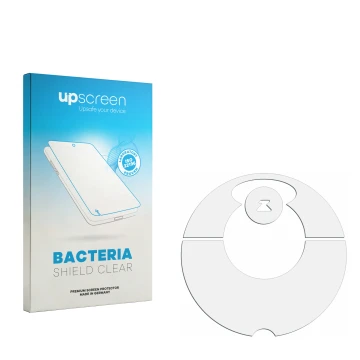 Face avant d’un emballage produit avec le logo de la marque upscreen. À côté se trouve la protection d’écran correspondante.