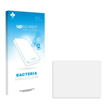 Face avant d’un emballage produit avec le logo de la marque upscreen. À côté se trouve la protection d’écran correspondante.