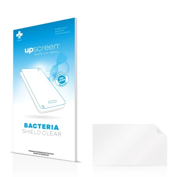 Face avant d’un emballage produit avec le logo de la marque upscreen. À côté se trouve la protection d’écran correspondante.