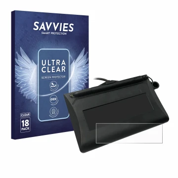 Face avant d’un emballage produit avec le logo de la marque Savvies. À côté, l’appareil Topaz T-LBK460-HSB-R est représenté av
