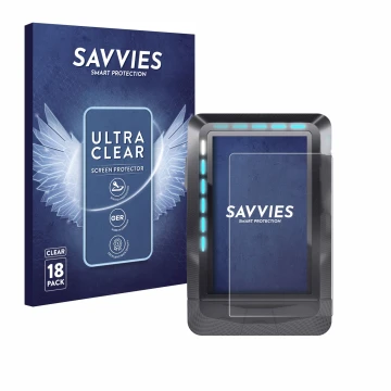 Face avant d’un emballage produit avec le logo de la marque Savvies. À côté, l’appareil Wahoo Elemnt GPS est représenté avec l