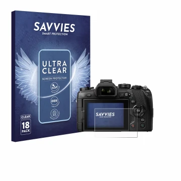 Face avant d’un emballage produit avec le logo de la marque Savvies. À côté, l’appareil Olympus OM-D E-M1 Mark II est représen