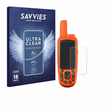Face avant d’un emballage produit avec le logo de la marque Savvies. À côté, l’appareil Garmin Astro 430 est représenté avec l