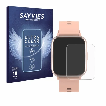 Face avant d’un emballage produit avec le logo de la marque Savvies. À côté, l’appareil Denver SW-161 est représenté avec la p