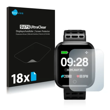 Face avant d’un emballage produit avec le logo de la marque Savvies. À côté, l’appareil Lenovo E1 est représenté avec la prote