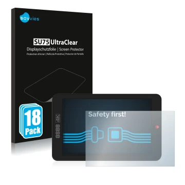 Face avant d’un emballage produit avec le logo de la marque Savvies. À côté, l’appareil Osee G7 est représenté avec la protect