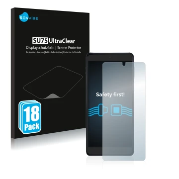 Face avant d’un emballage produit avec le logo de la marque Savvies. À côté, l’appareil Motorola Edge 20 Pro est représenté av